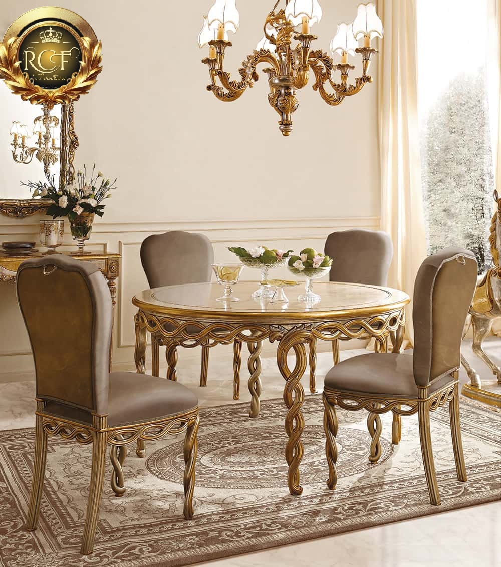 Royal Craft Furniture Beautiful Handcrafted Royal Luxury 4 Seater Dining Table - Image 4