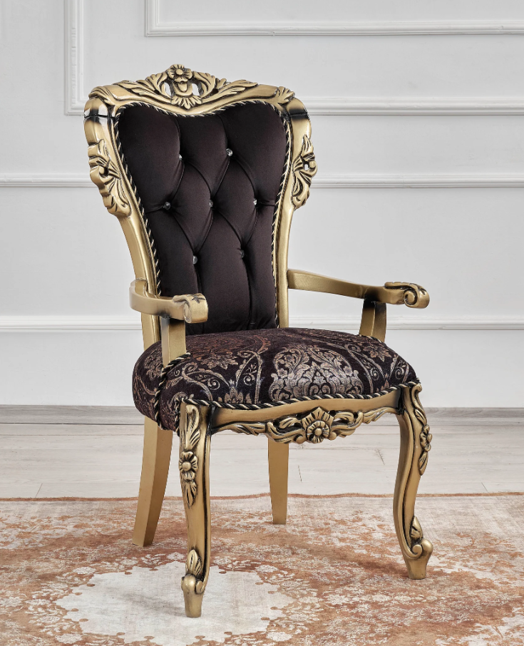 Royal Craft Furniture Imitation Gold Italian Style Dining Set - Image 4