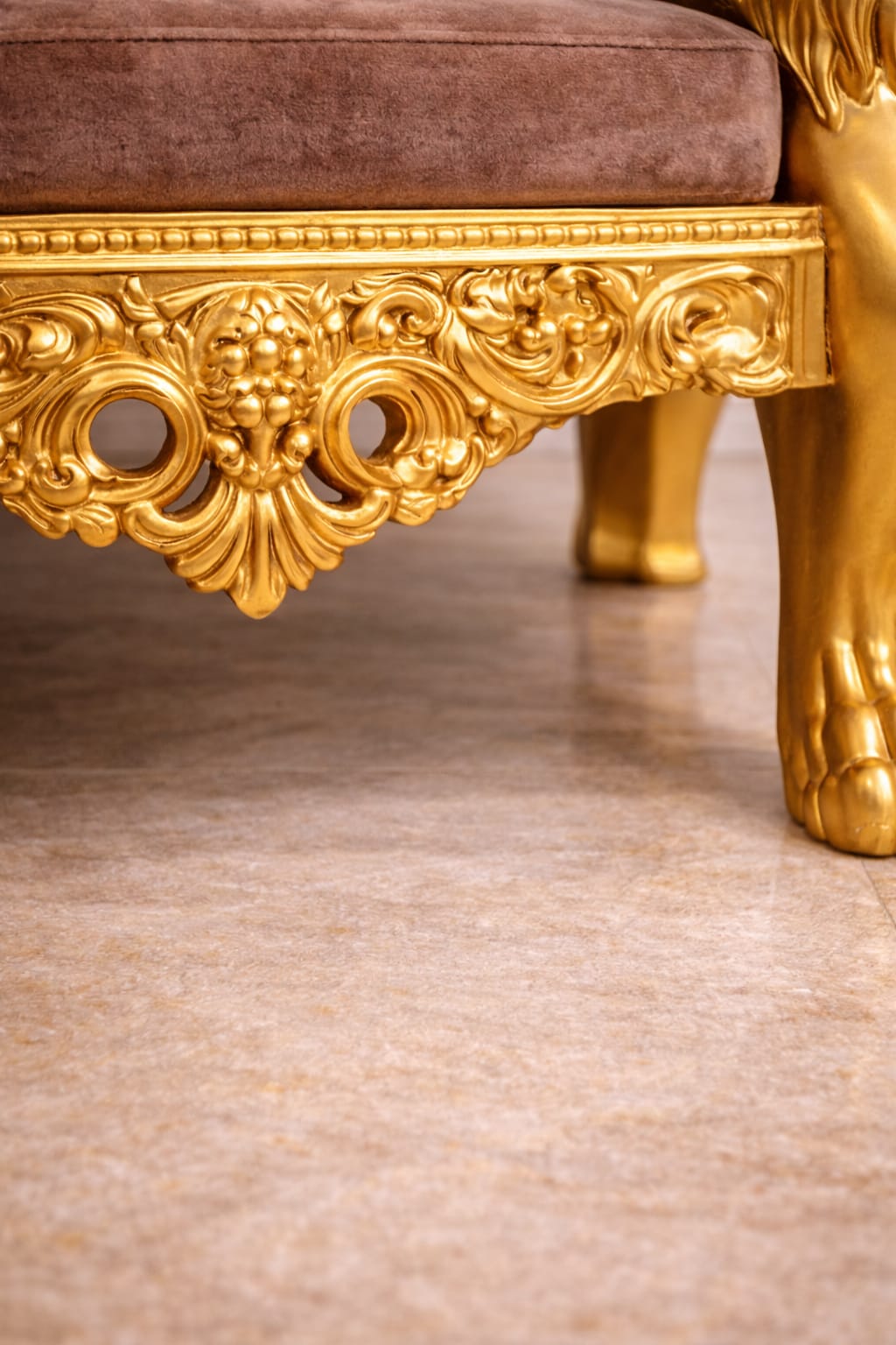 Royal Craft Furniture Handcrafted Wooden Lion Chair for Guruji - Image 6
