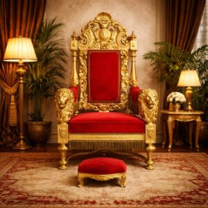 Royal Craft Furniture Lion Handle Wood Chair Design for Guruji