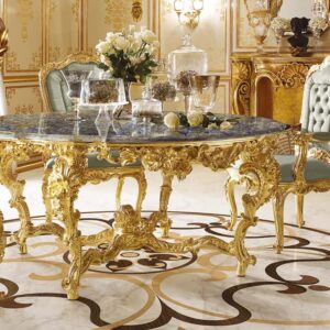 Royal Craft Furniture Gold Leaf Gilding Luxury Dining Table