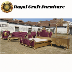 Royal Craft Furniture Imperial Royal Teakwood Furniture with Italian Golden Deco Finish