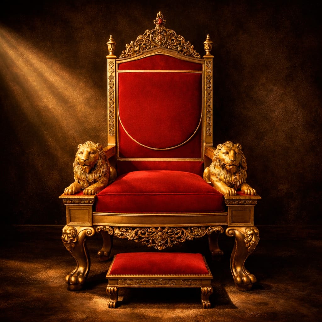 Royal Craft Furniture Maharaja Hand-Carved Royal Singhasan with Premium Wooden Detailing - Image 6