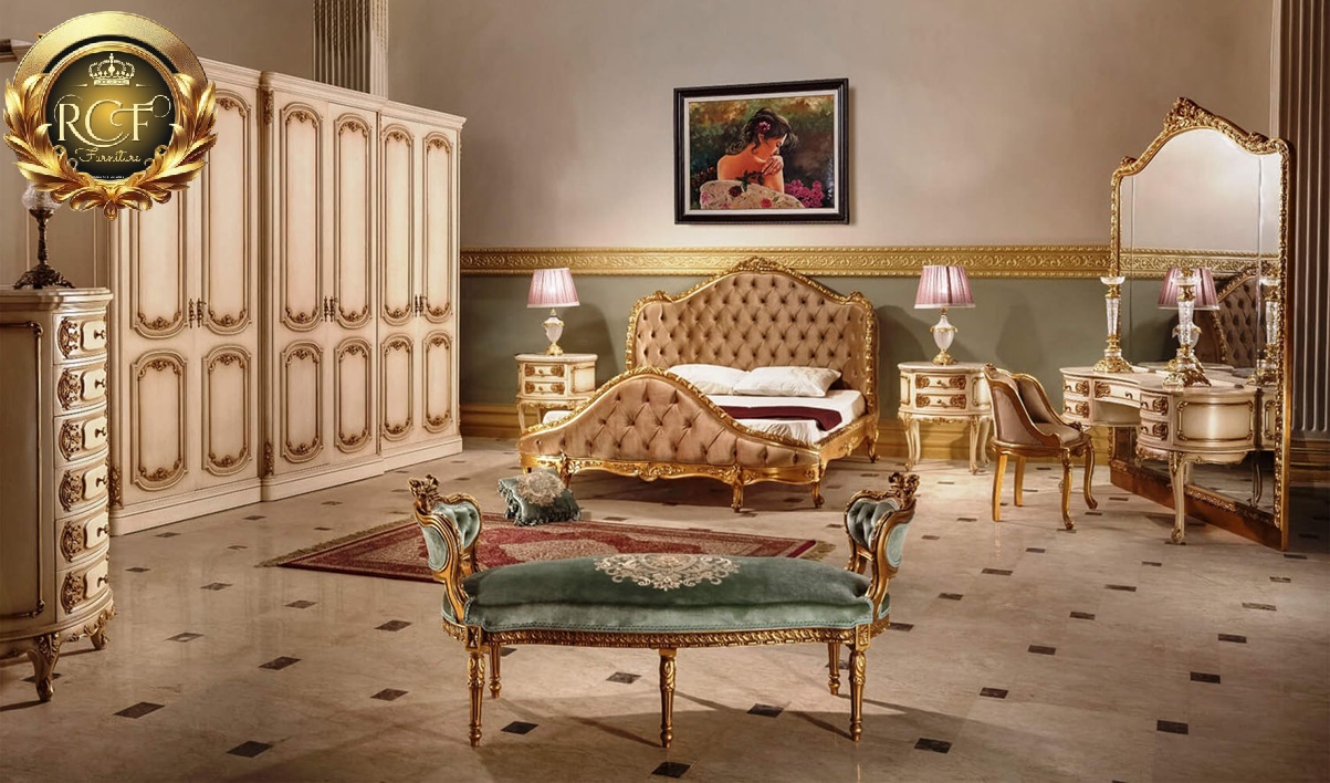 Royal Craft Furniture Olive French Style Carved Royal Bedroom Set