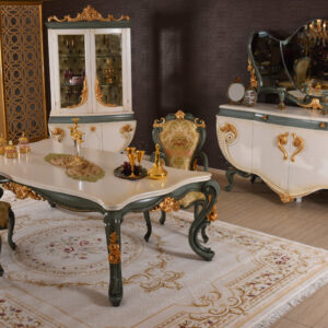 Royal Craft Furniture Vanessa Luxury Hand Carved Dining Table Set