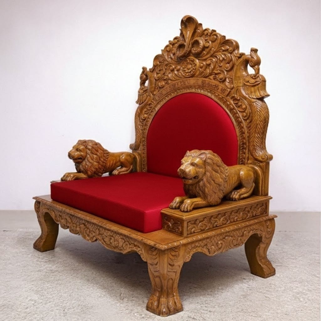Royal Craft Furniture Traditional Guru Ji Chair Design with Canopy - Image 5