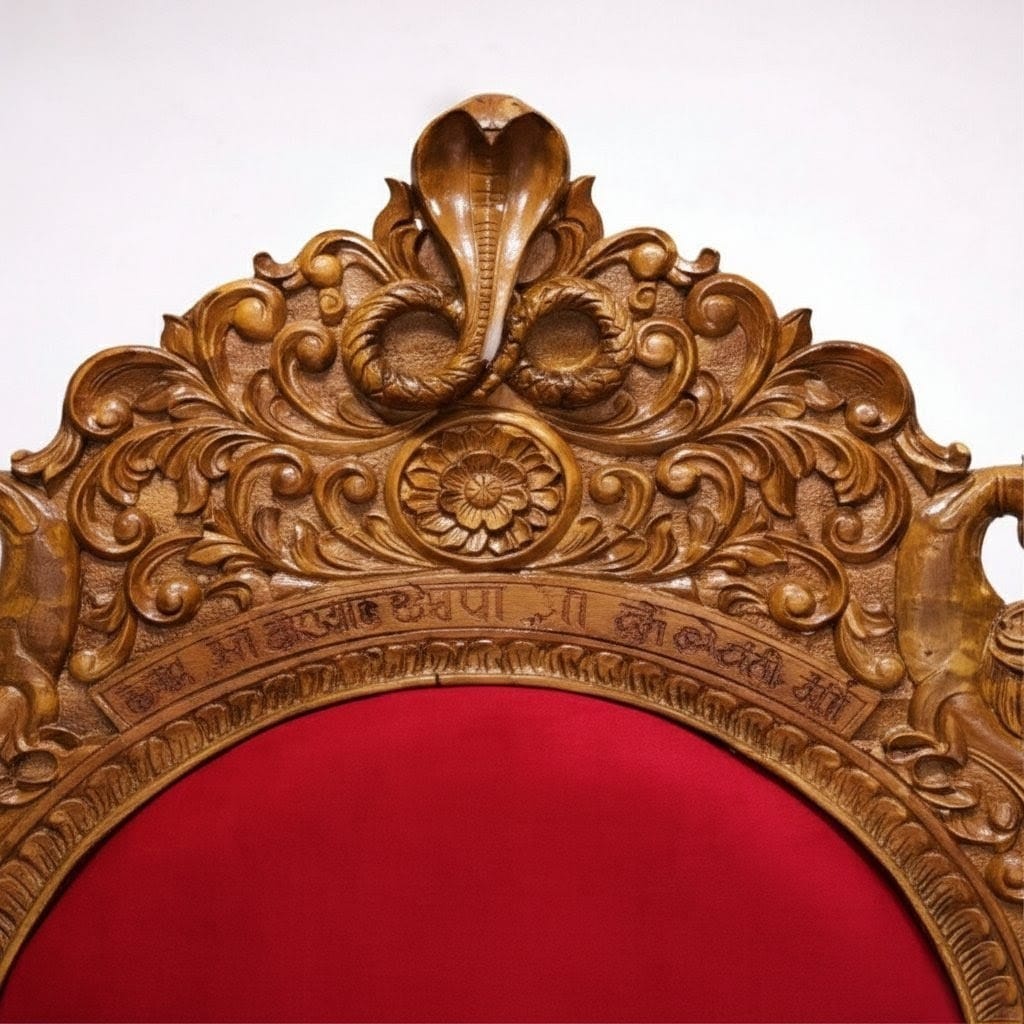 Royal Craft Furniture Traditional Guru Ji Chair Design with Canopy - Image 3
