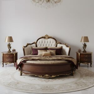 Royal Craft Furniture Round Bed for Bedroom in Teak Wood
