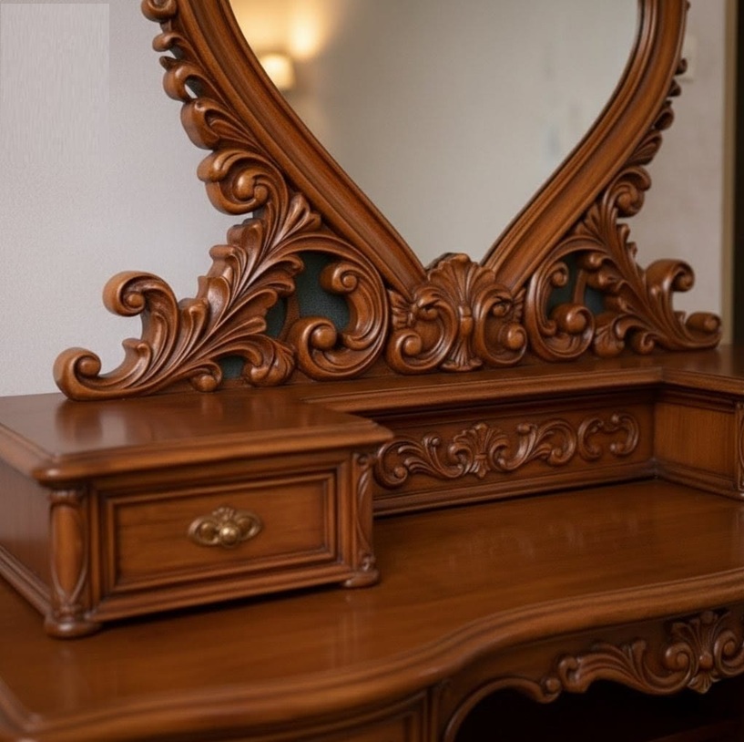 Royal Craft Furniture Carved Dressing Design Wooden - Image 5
