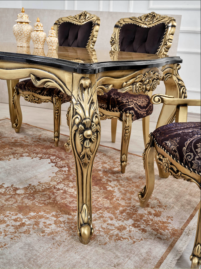 Royal Craft Furniture Imitation Gold Italian Style Dining Set - Image 8