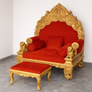 Royal Craft Furniture Wooden Lion Design Guruji Chair