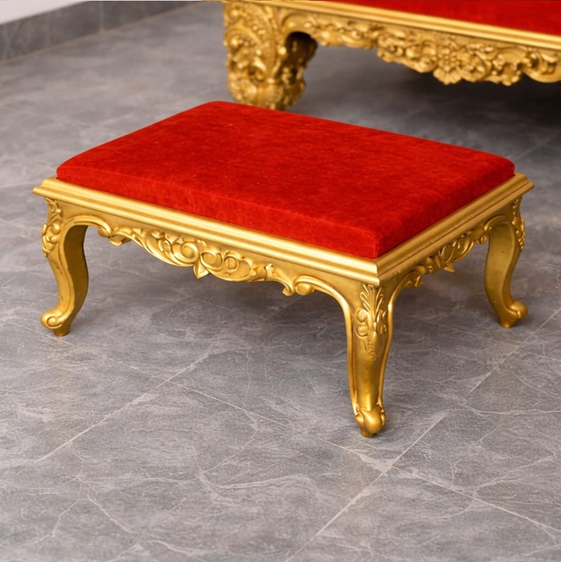 Royal Craft Furniture Wooden Lion Design Guruji Chair - Image 5