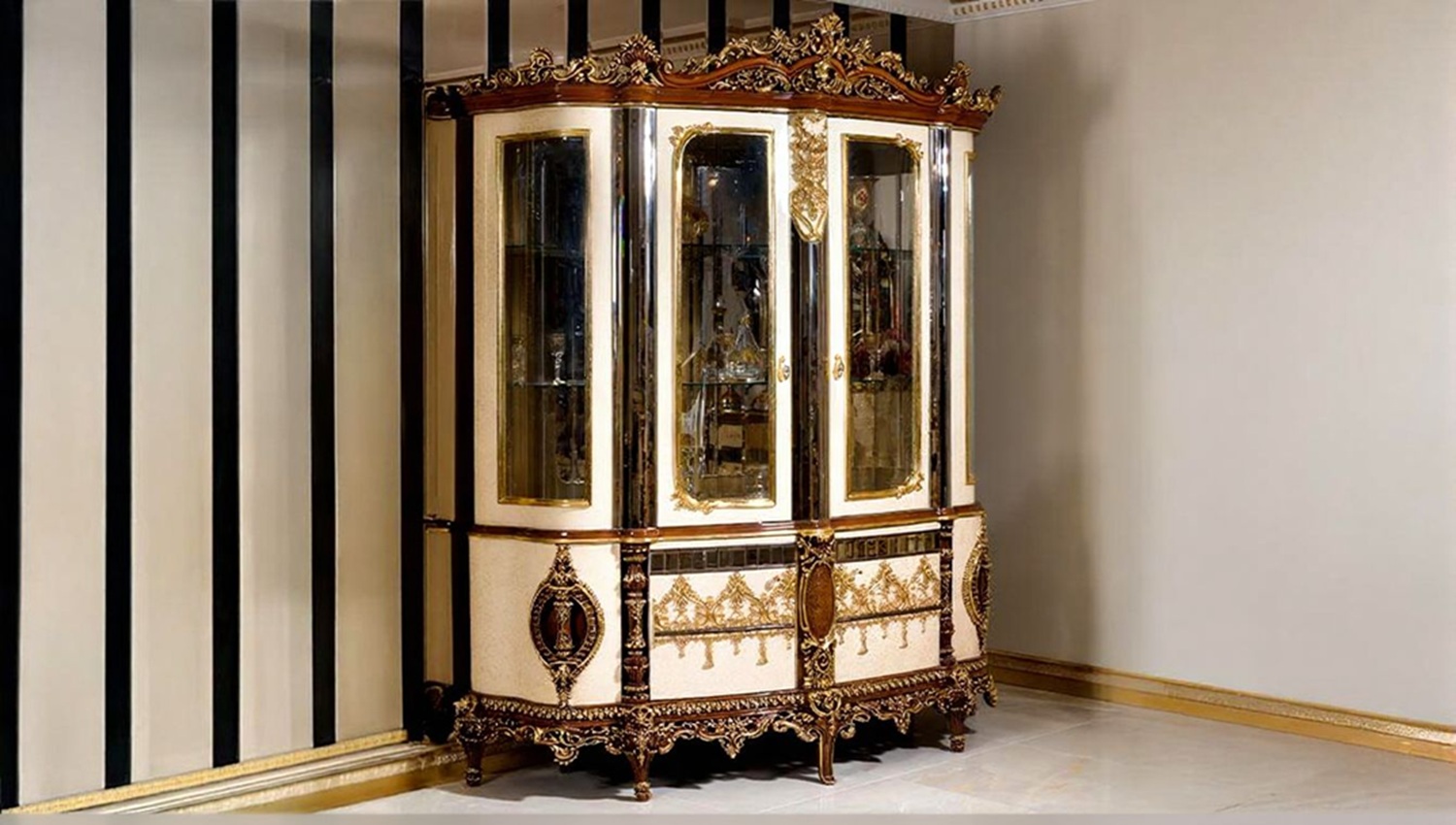 Royal Craft Furniture Luxury Dining Table Set Handcrafted, Gilded Gold Leaf Detailing, Rococo-Inspired, Upholstered Chairs Premium European Design - Image 6