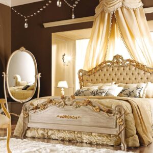 Royal Craft Furniture Queen Jhessy Royal Natural and Gold Bedroom Furniture