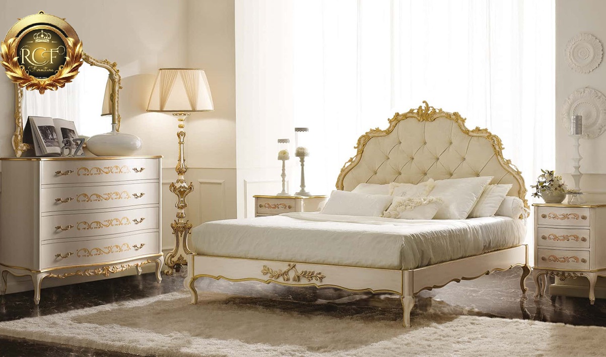 Royal Craft Furniture Rania French Style Hand Carved Luxury Bed