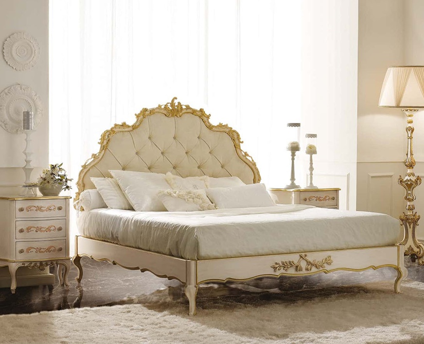 Royal Craft Furniture Rania French Style Hand Carved Luxury Bed - Image 4