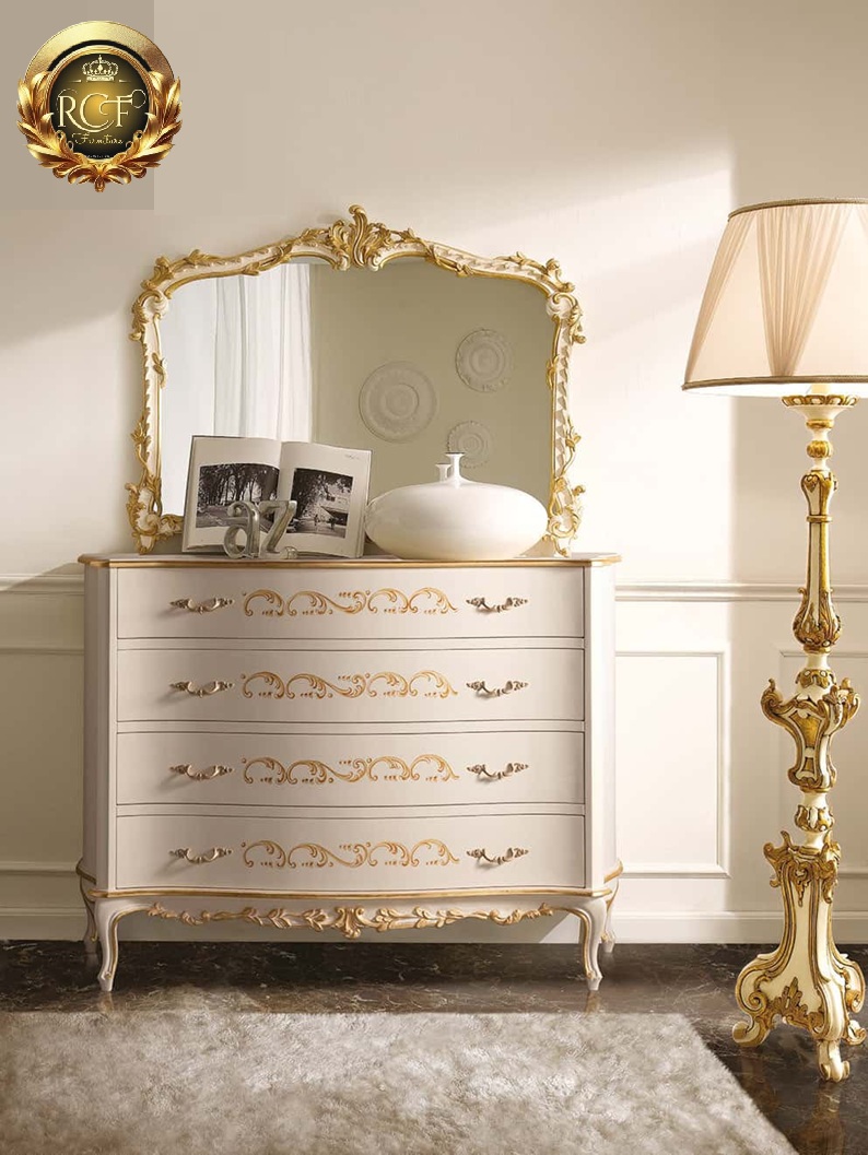 Royal Craft Furniture Rania French Style Hand Carved Luxury Bed - Image 5