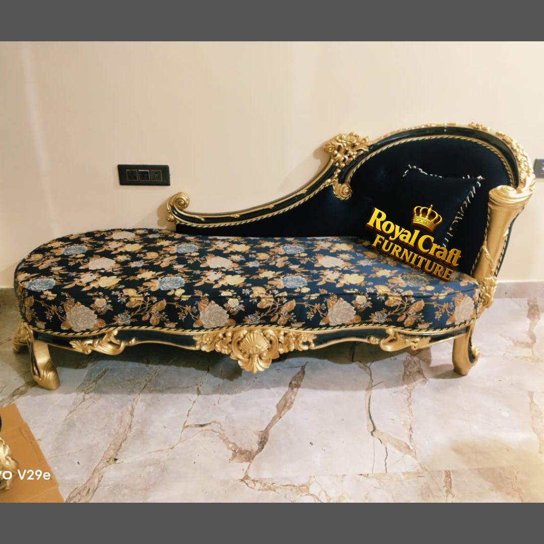 Royal Craft Furniture Royal Designer Couch Black & Golden Theme - Image 4