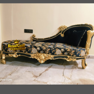 Royal Craft Furniture Royal Designer Couch Black & Golden Theme