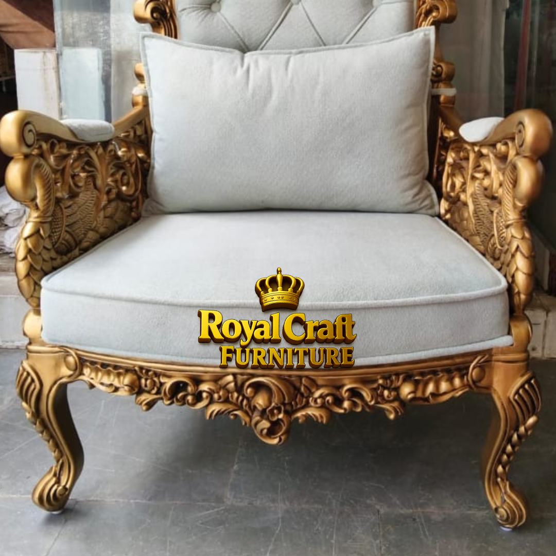 Royal Craft Furniture Royal Baroque Throne Accent Chair - Image 3