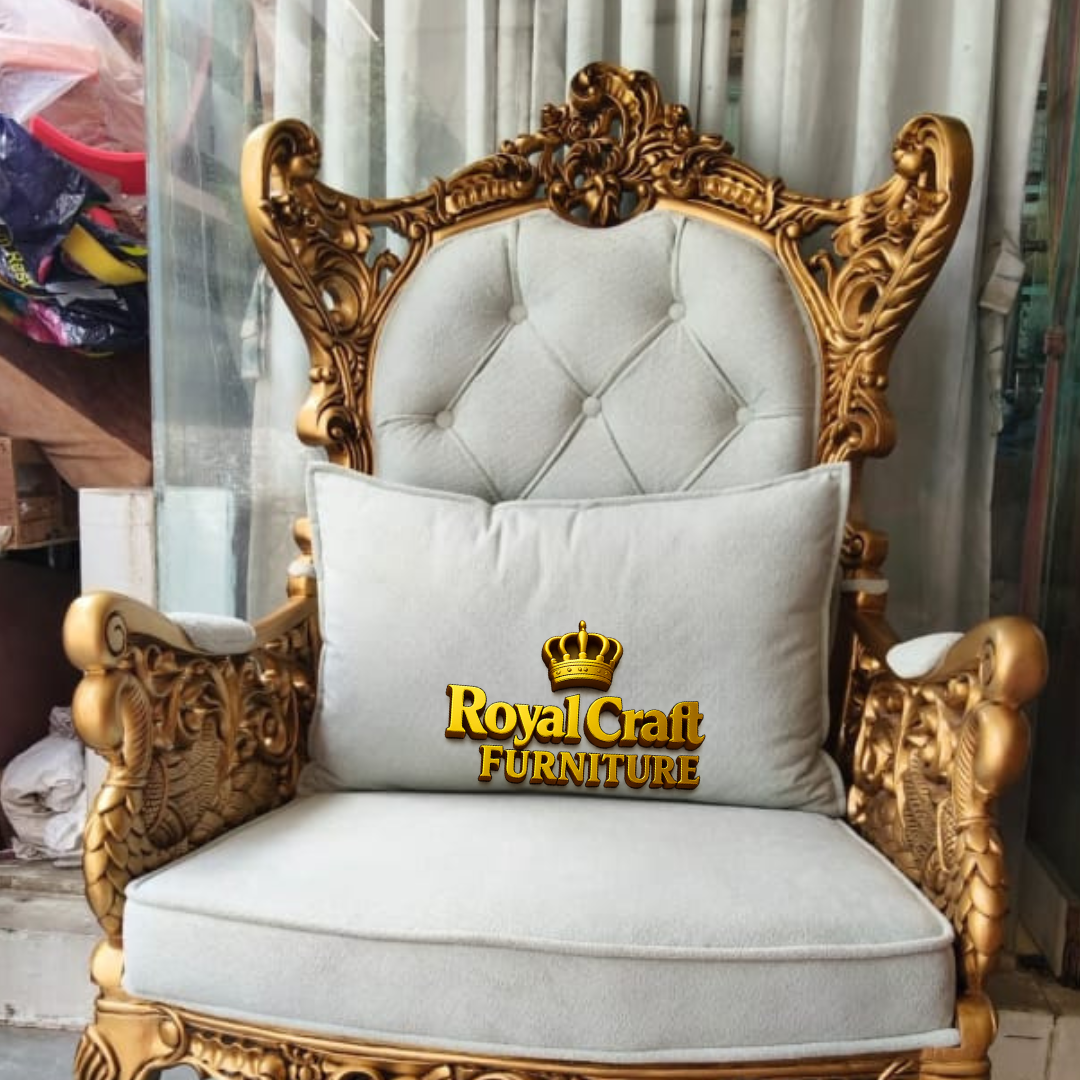 Royal Craft Furniture Royal Baroque Throne Accent Chair - Image 5