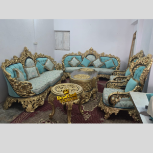 Royal Craft Furniture Turkish Style Sofa Set Black & Golden Shade