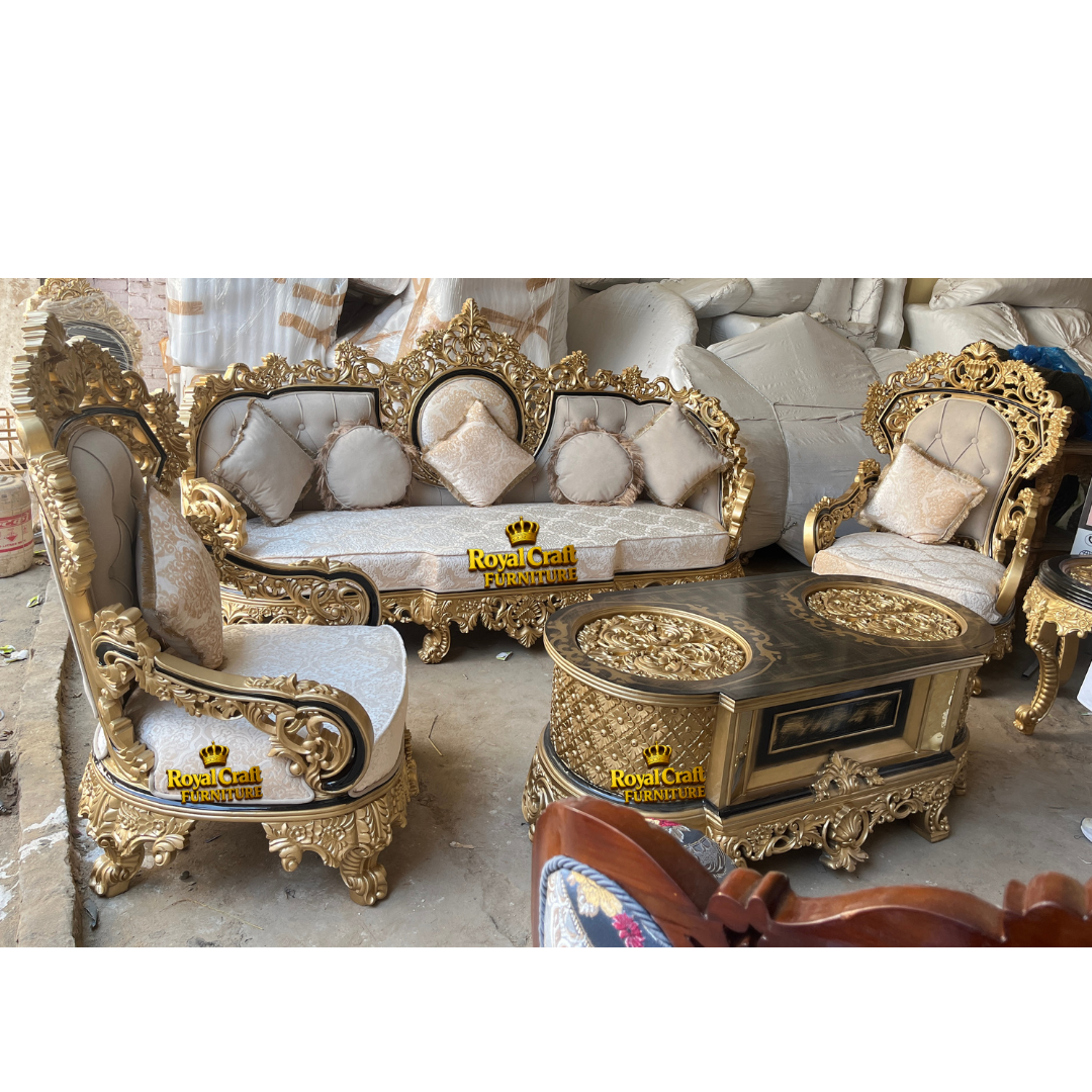 Royal Craft Furniture Turkish Style Sofa Set Golden Shade