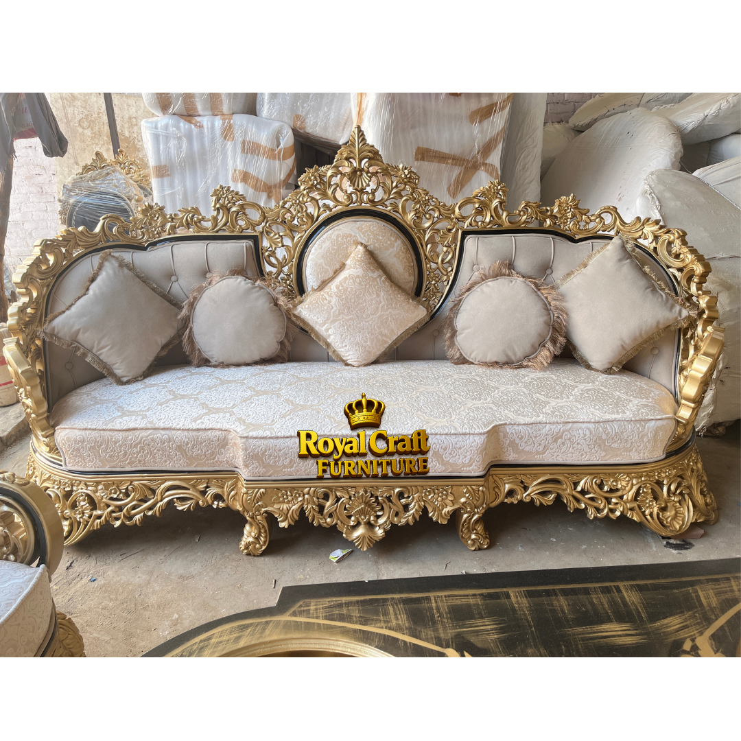 Royal Craft Furniture Turkish Style Sofa Set Golden Shade - Image 2