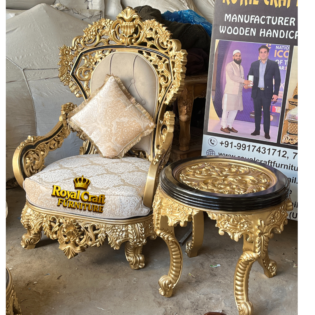 Royal Craft Furniture Turkish Style Sofa Set Golden Shade - Image 5