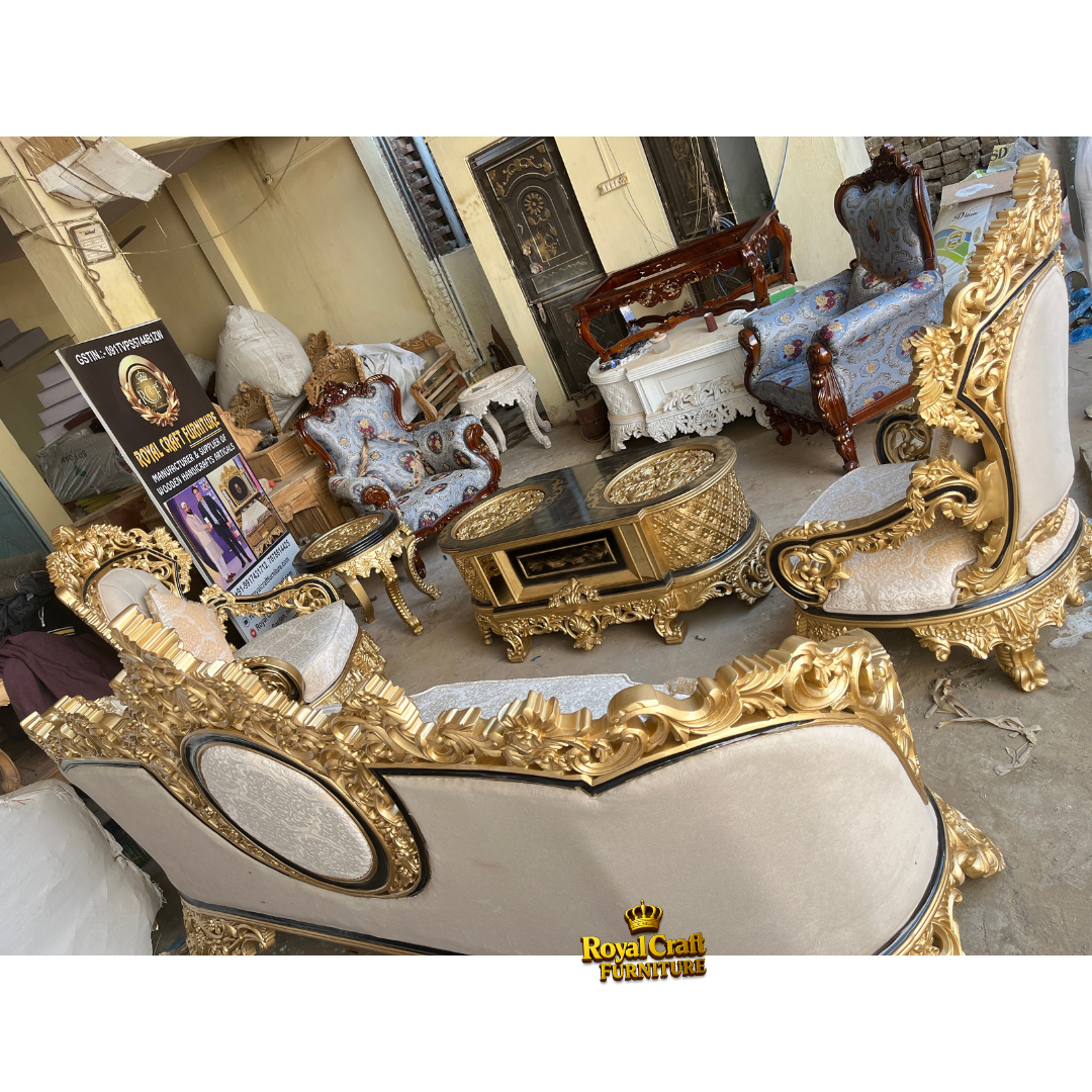 Royal Craft Furniture Turkish Style Sofa Set Golden Shade - Image 7