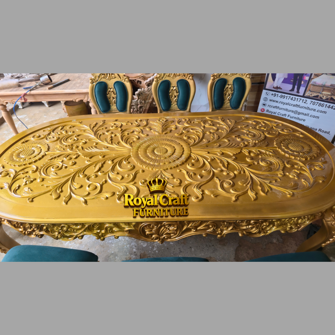 Royal Craft Furniture Royal Imperial Luxury 8-Seater Dining Table Set - Image 5