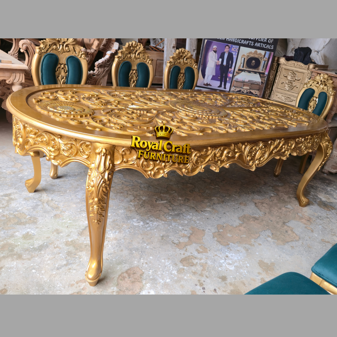 Royal Craft Furniture Royal Imperial Luxury 8-Seater Dining Table Set - Image 4