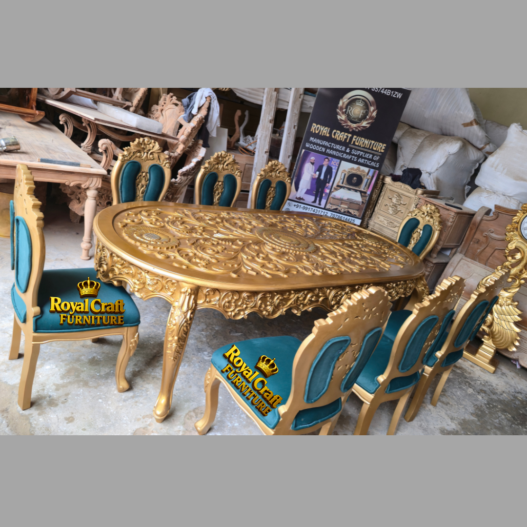 Royal Craft Furniture Royal Imperial Luxury 8-Seater Dining Table Set