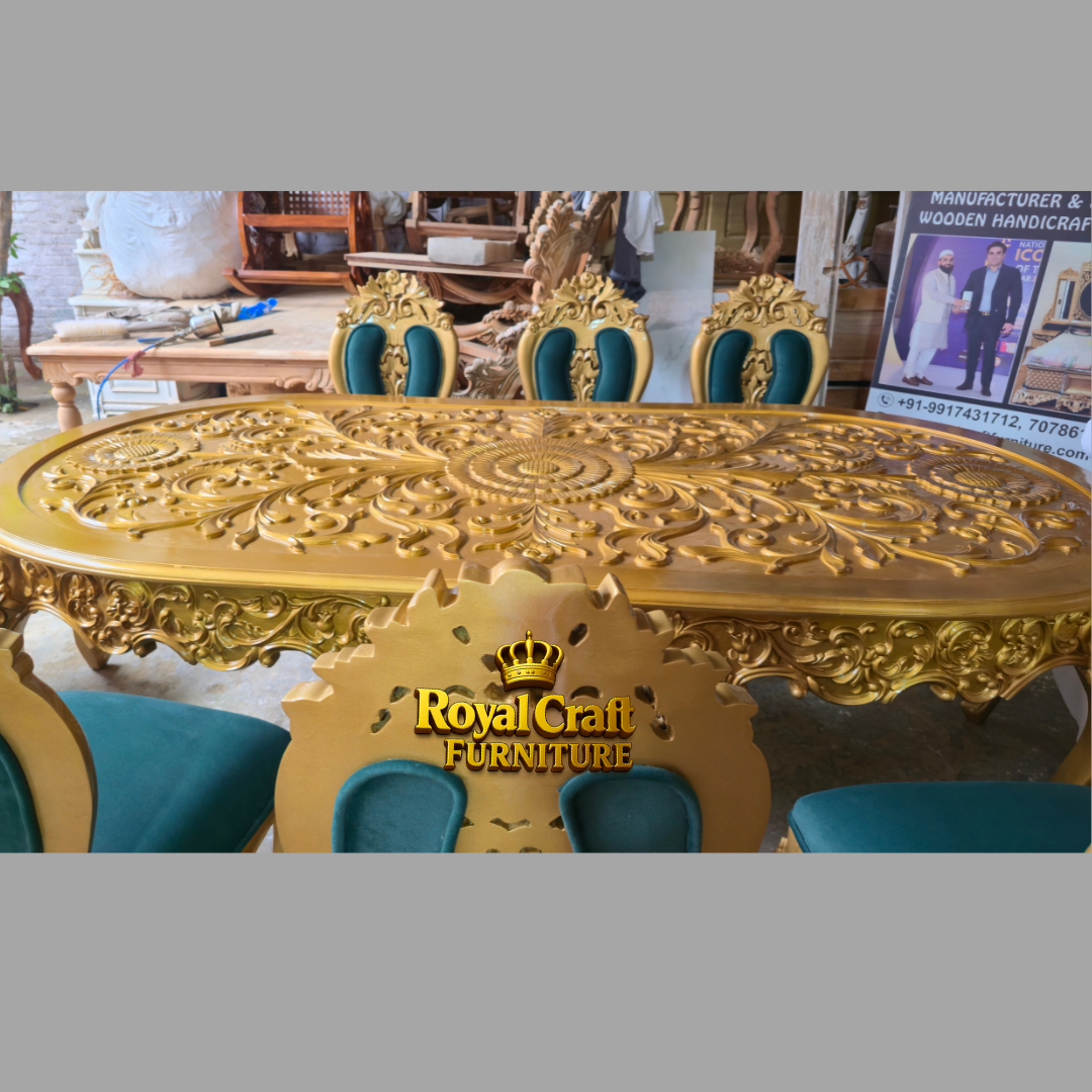 Royal Craft Furniture Royal Imperial Luxury 8-Seater Dining Table Set - Image 2