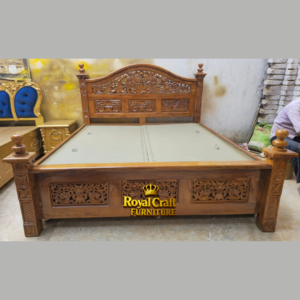 Royal Craft Furniture Heritage Handcrafted Carved Wooden Bed