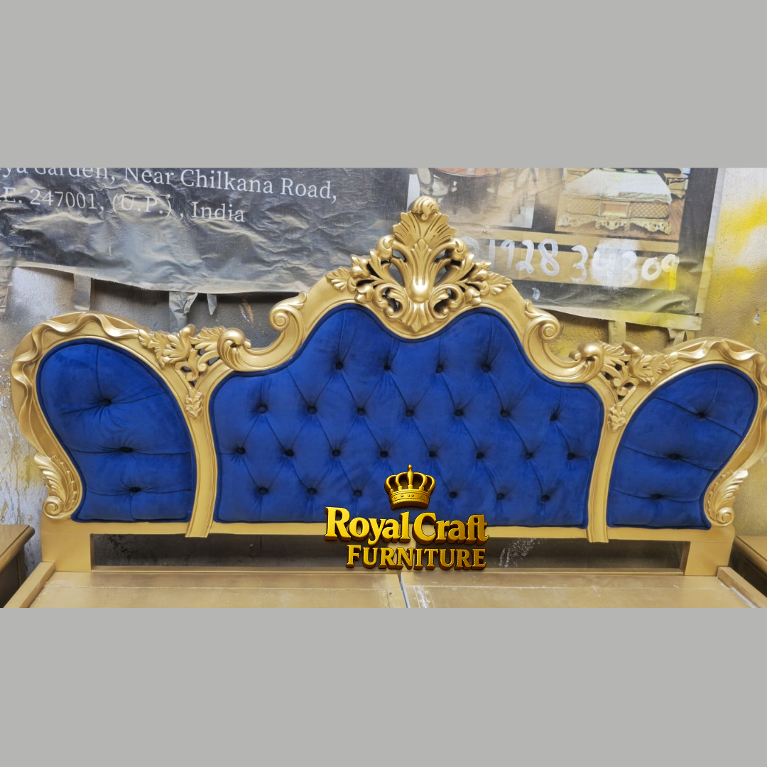 royal Craft Furniture Imperial Gold Carved Luxury Bed - Image 2