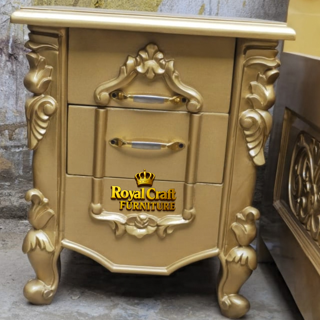 royal Craft Furniture Imperial Gold Carved Luxury Bed - Image 3