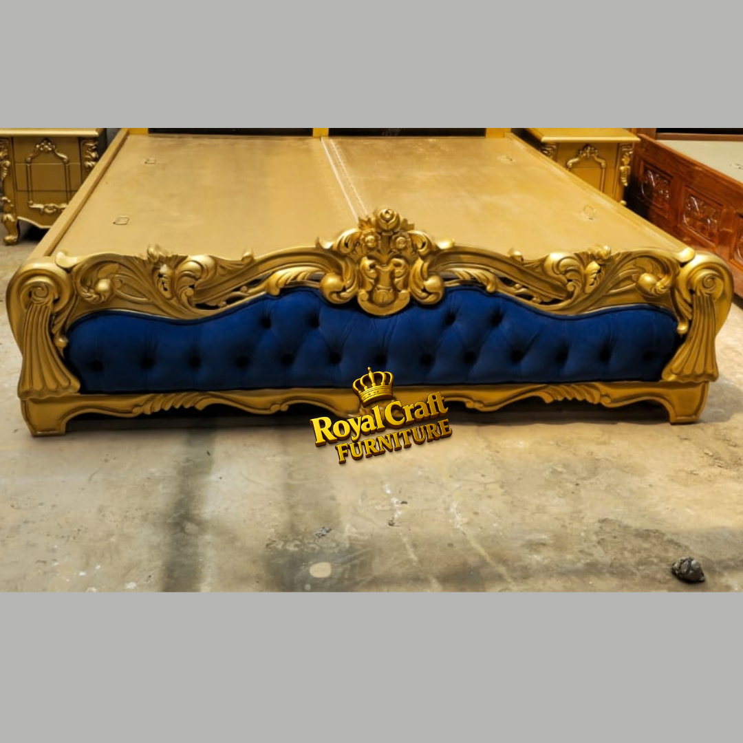 royal Craft Furniture Imperial Gold Carved Luxury Bed - Image 4